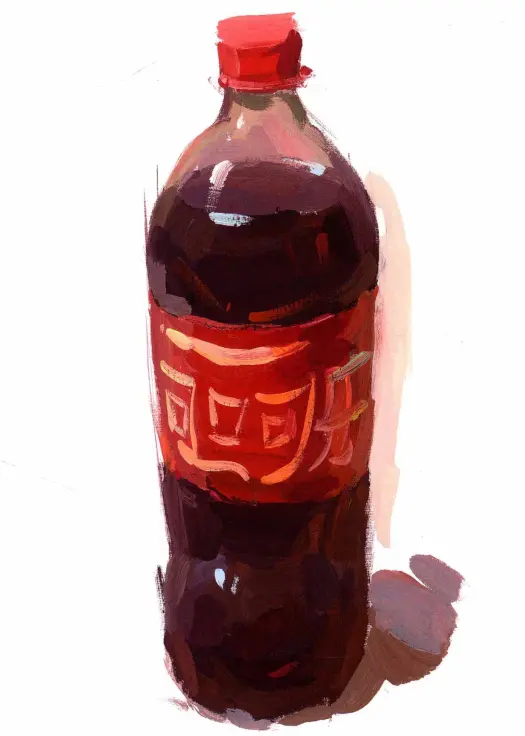 单体色彩可乐瓶怎么画？单体色彩可乐瓶步骤图解